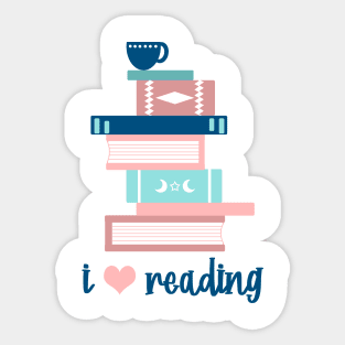I Heart Reading Book Lover Sticker